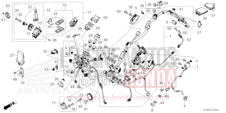 WIRE HARNESS/FOB KEY for Forza 350 PEARL FALCON GRAY (NHC61) from 2025